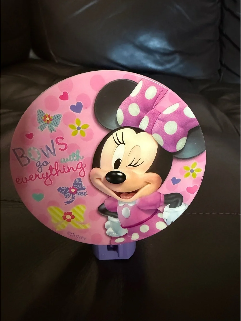 Disney Minnie Mouse Night Light with Pink Polka Dot Bow